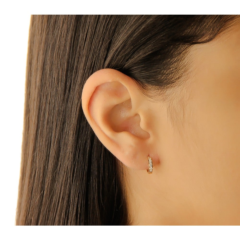 Brinco masculino ou piercing cartilagem uma peça ouro 18k