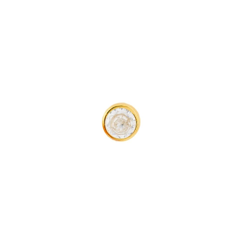 Brinco masculino de ouro 18k 4mm 1 peça
