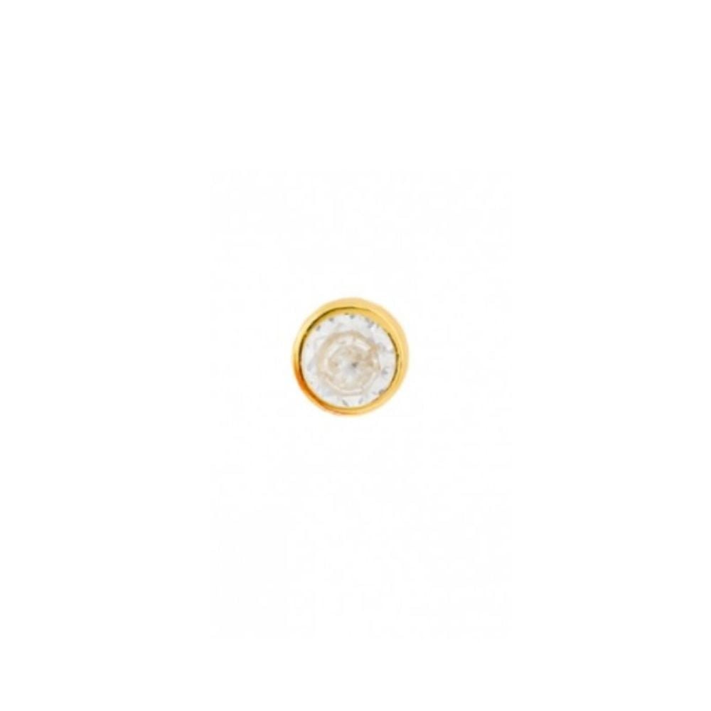Brinco masculino ponto de luz branco 18k 1 peça