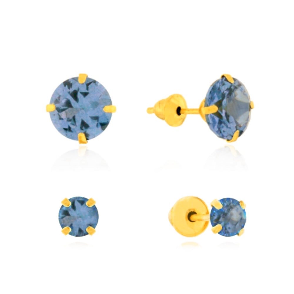 Brinco segundo furo ponto de luz ouro 18k I