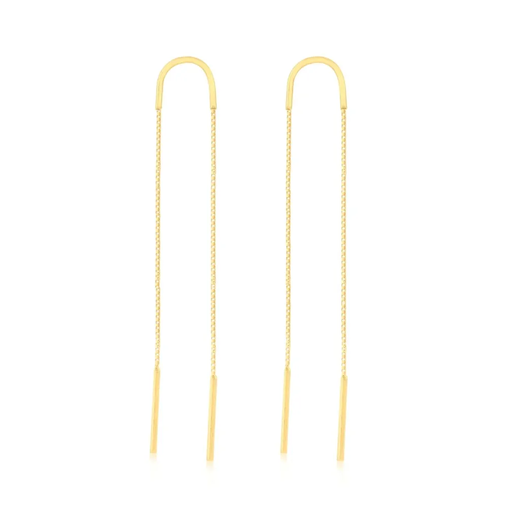 Brinco de ouro 18k corrente dupla Alana G