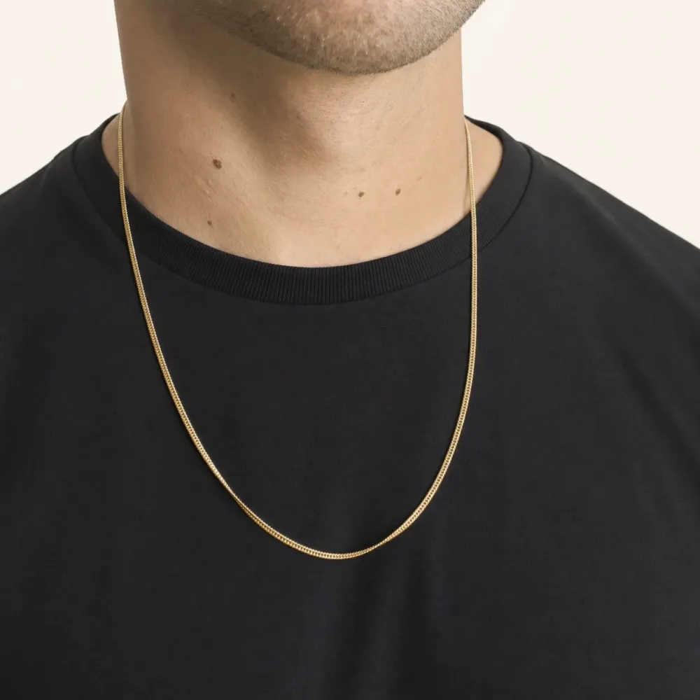 Corrente masculina de ouro 18k elos grumet new oca 60cm