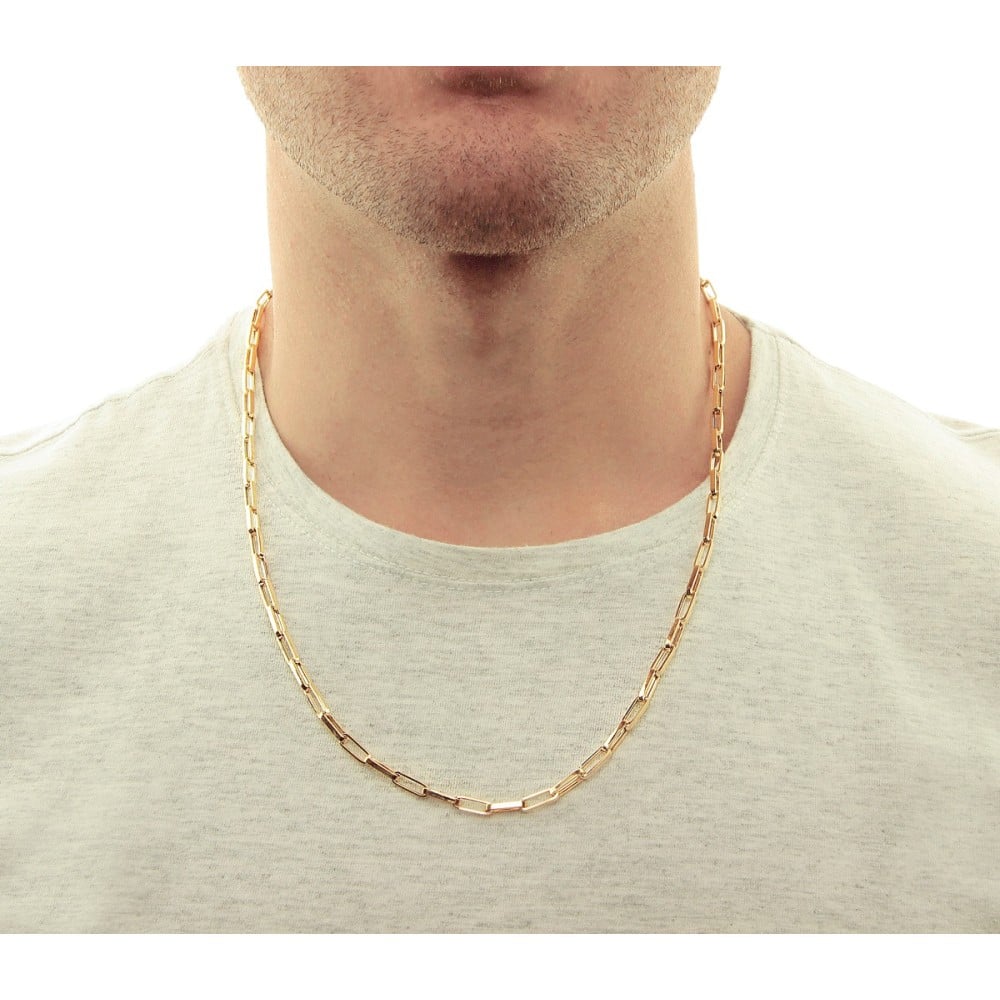 Corrente de ouro 18k Masculina 60cm Cartier 4mm foto corrente no corpo 