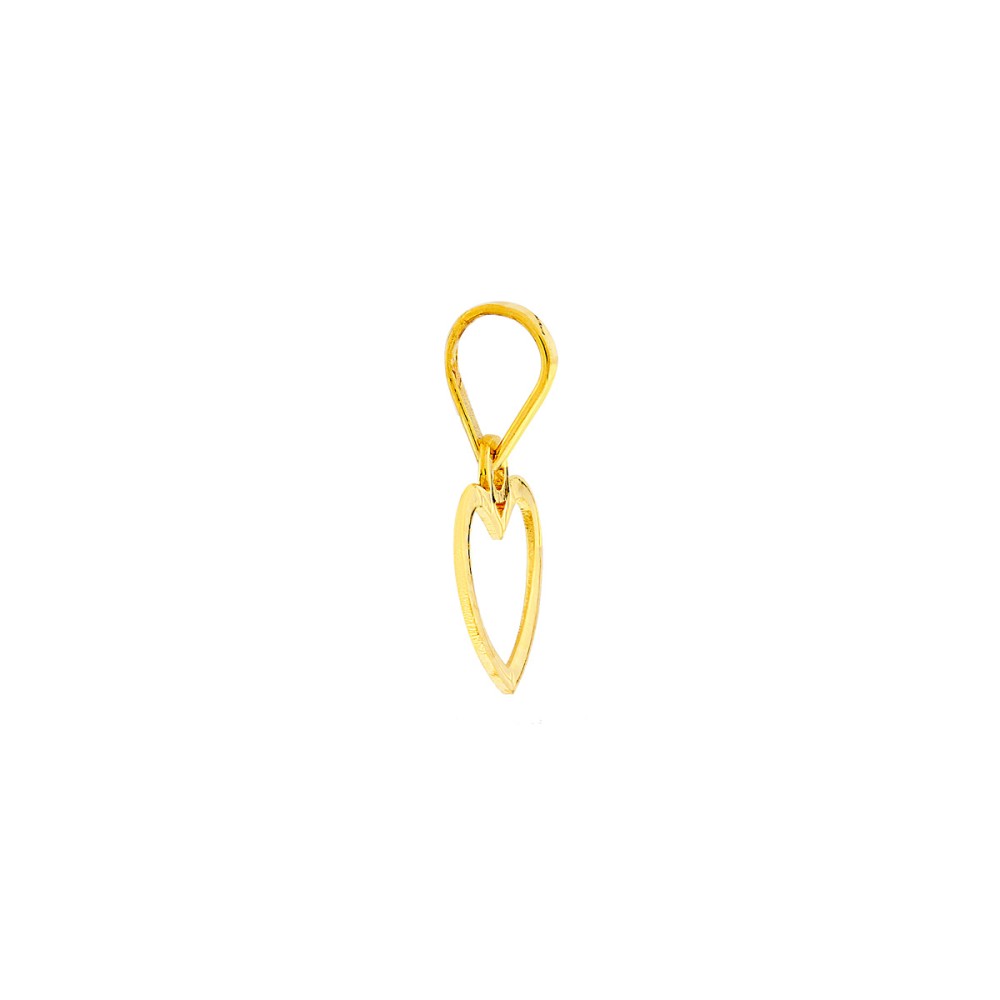 Pingente de ouro 18k 1 coração vazado