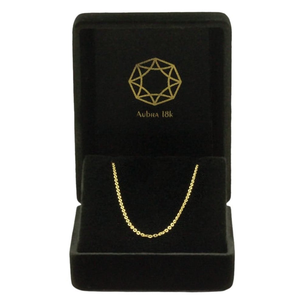 Corrente de ouro 18k 45cm elo Americano foto na caixinha de veludo 