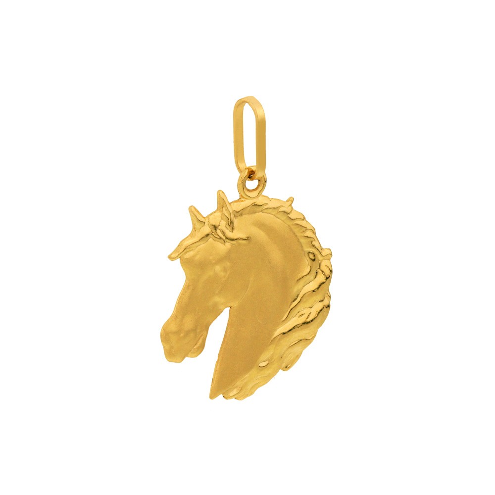 Pingente de ouro 18k cavalo foto lateral