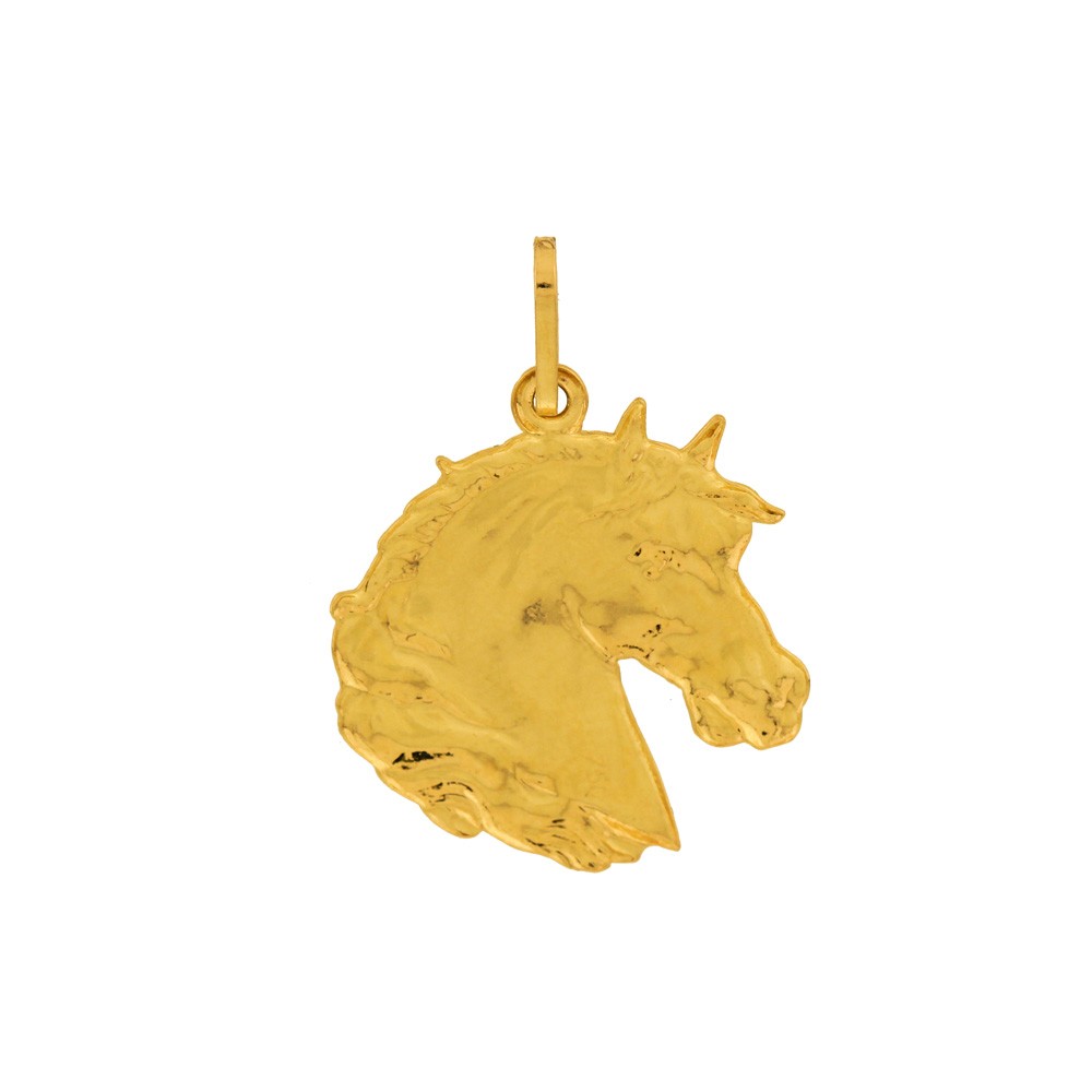 Pingente de ouro 18k cavalo verso