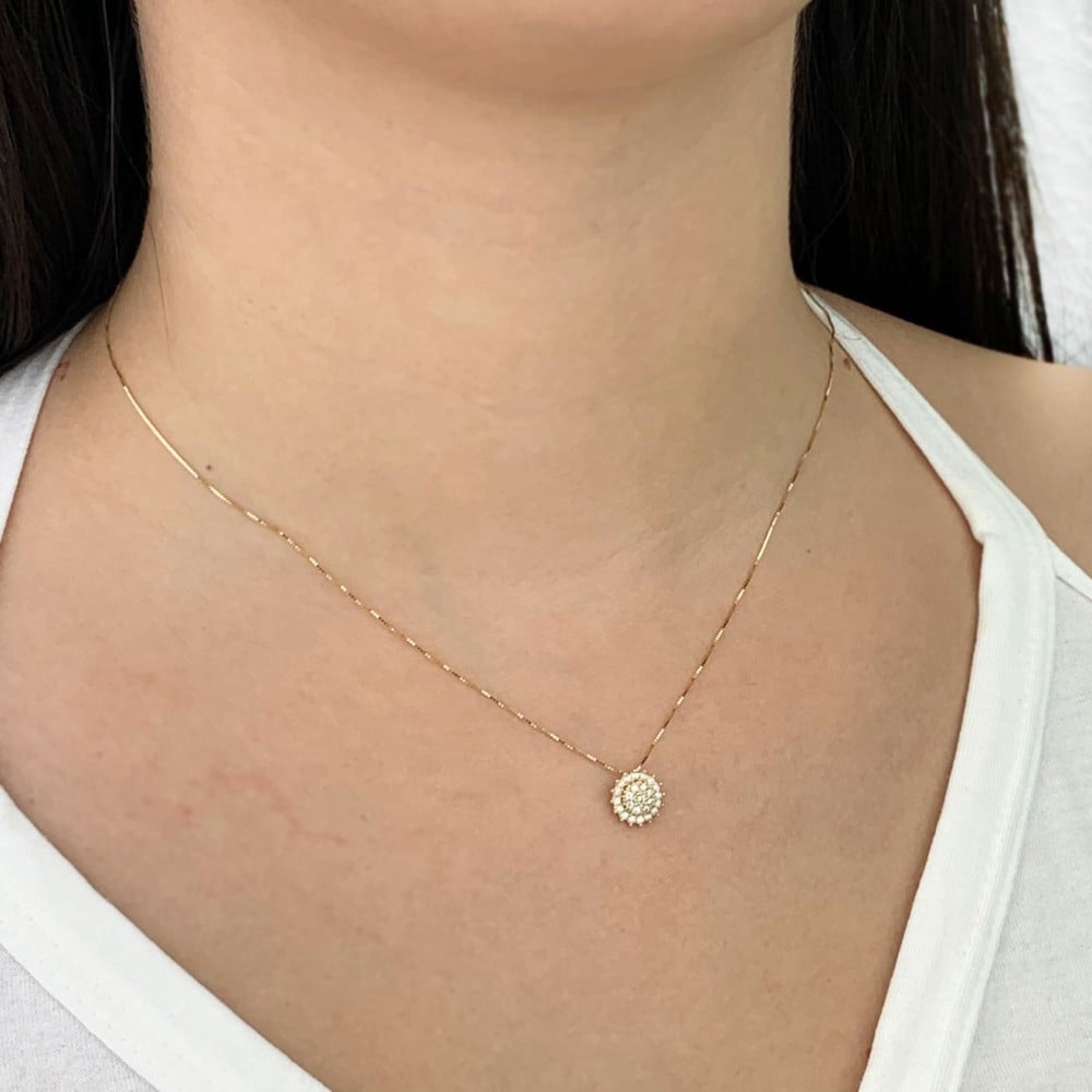 Conjunto colar e brinco de ouro 18k chuveiro