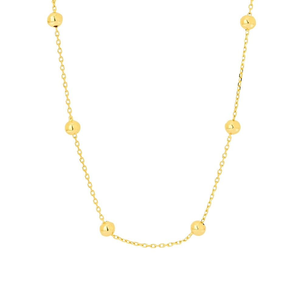 Gargantilha de ouro 18k bolinha corrente portuguesa