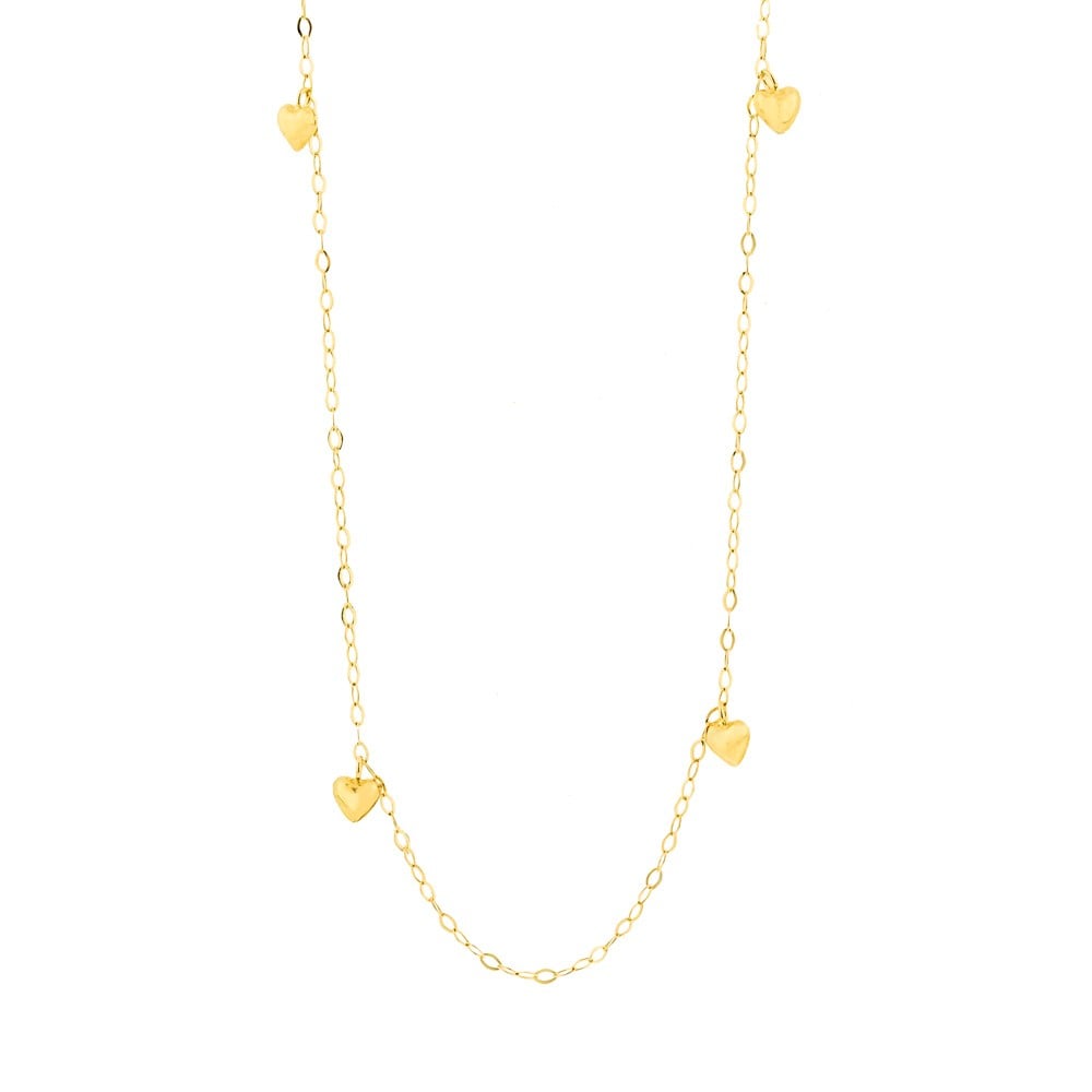 Gargantilha de ouro 18k com pingente coração delicada