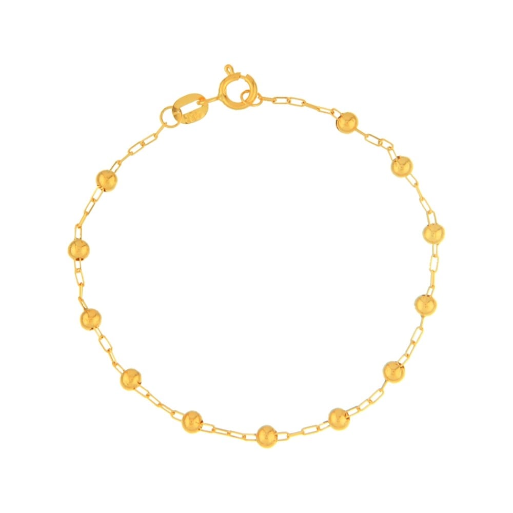 Pulseira de ouro 18k infantil bolas 2,5mm foto frontal da pulseira