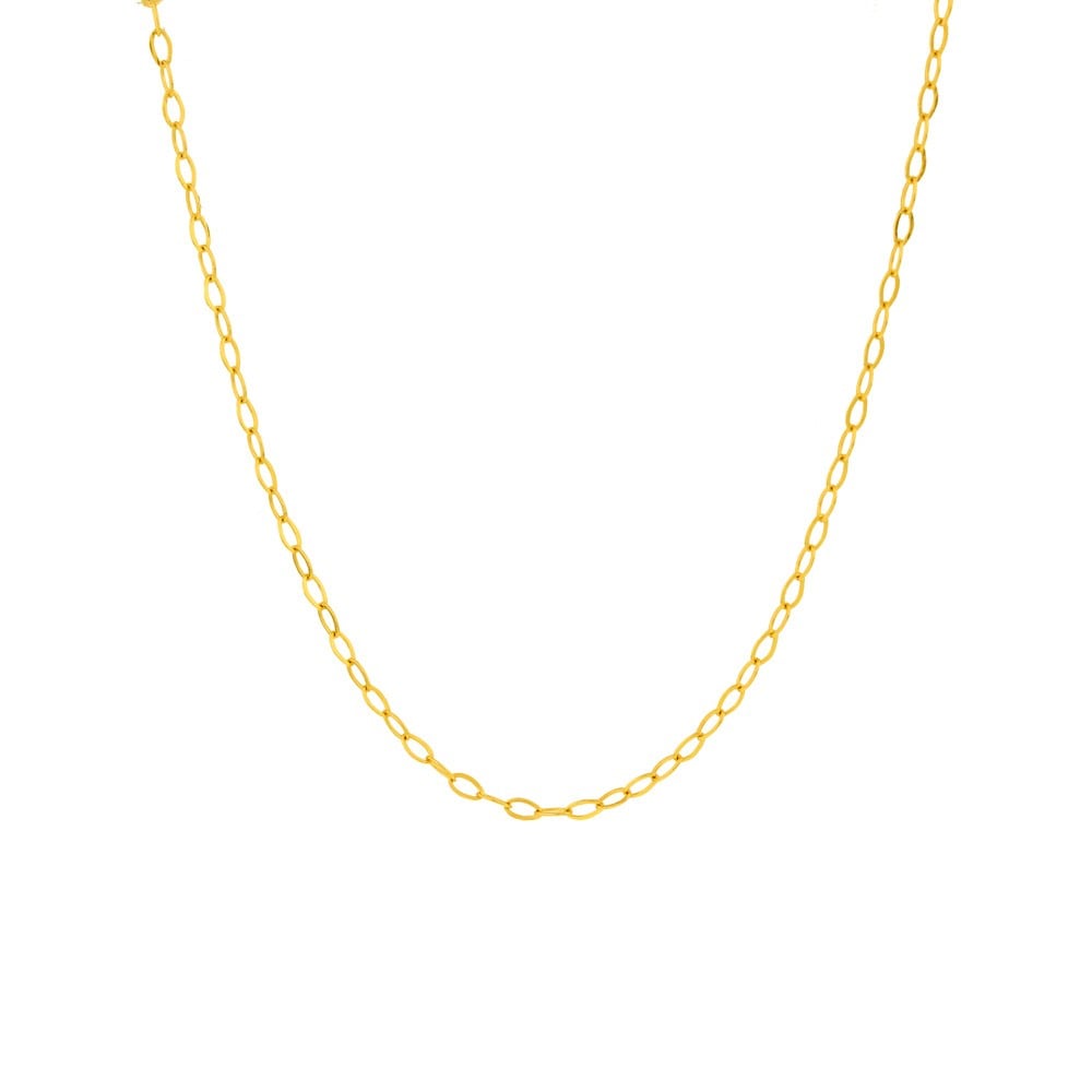 Corrente de ouro feminina 18k elo americano 0,5mm 40 cm