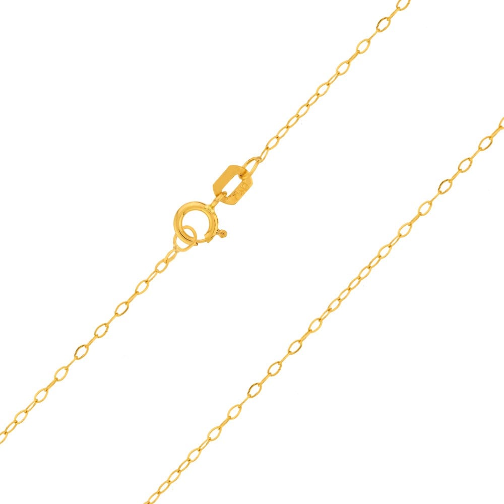Corrente feminina de ouro 18k elo americano 0,5mm