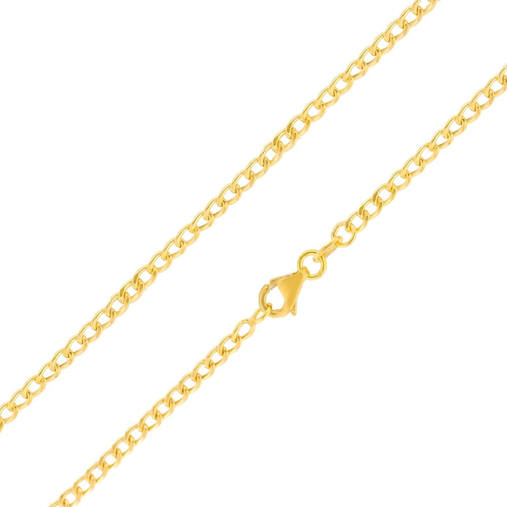 Corrente de ouro 18k masculina Grumet oca 50cm