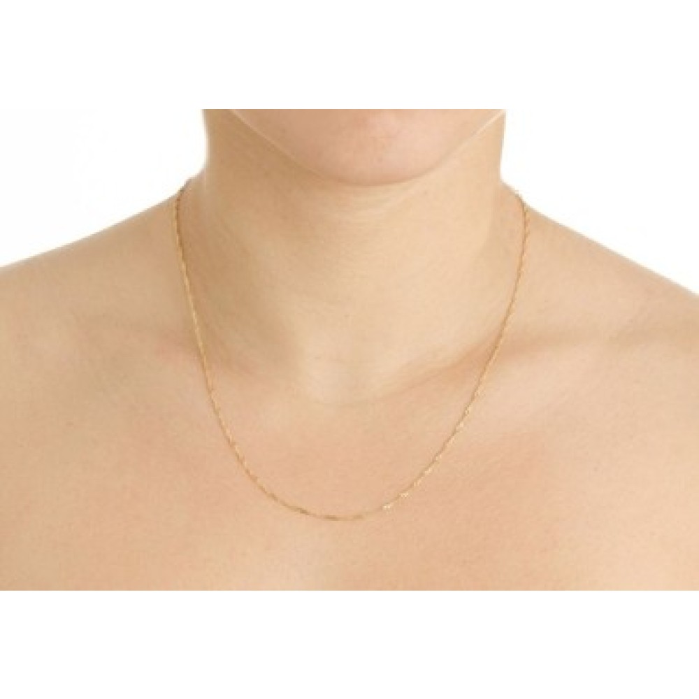 Corrente de ouro 18k 50cm - 1,90g singapura modelo torcida