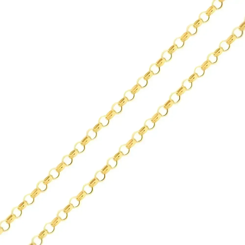 Corrente de ouro 18k elo português oca 45cm 2mm Coport535