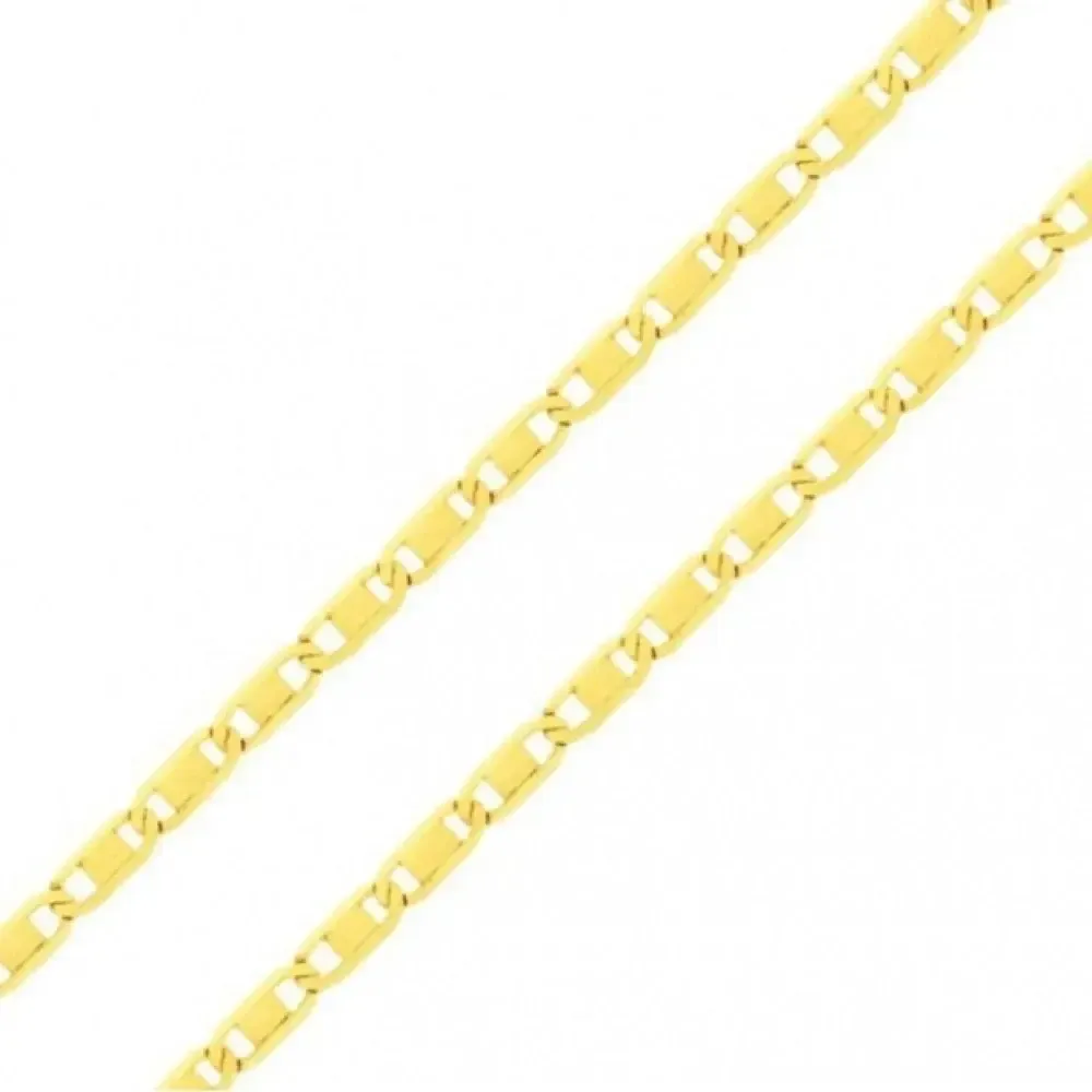 Corrente de ouro 18k piastrine fina 70cm