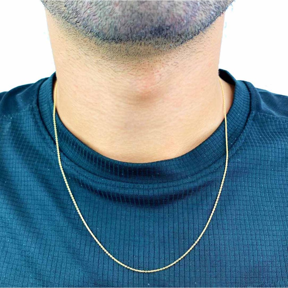 Corrente de ouro masculina feminina 50cm
