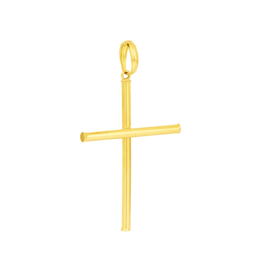 Pingente cruz de ouro 18k grande oca
