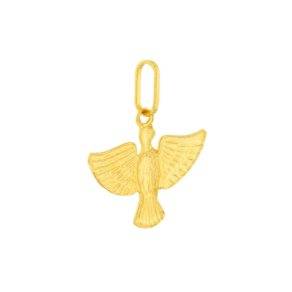 Pingente de ouro 18k Divino Espírito Santo verso
