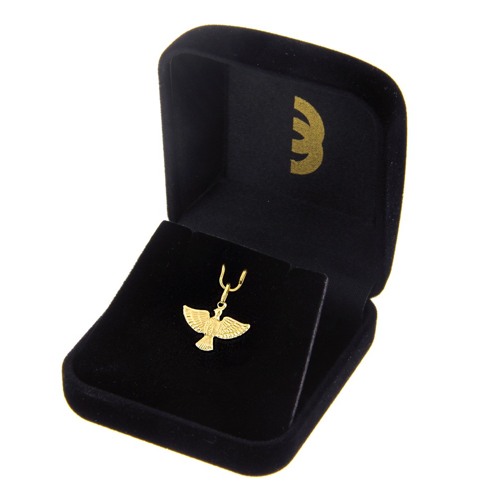 Pingente de ouro 18k Divino Espírito Santo embalagem de veludo