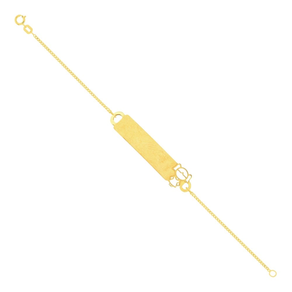 Pulseira de ouro infantil com placa filha / menina