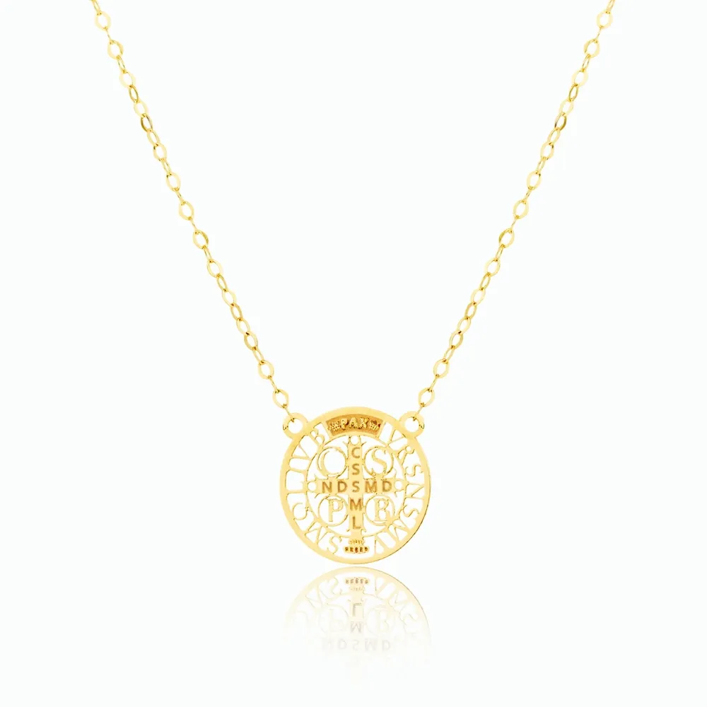 Gargantilha São Bento de ouro 18k Ultra Fina