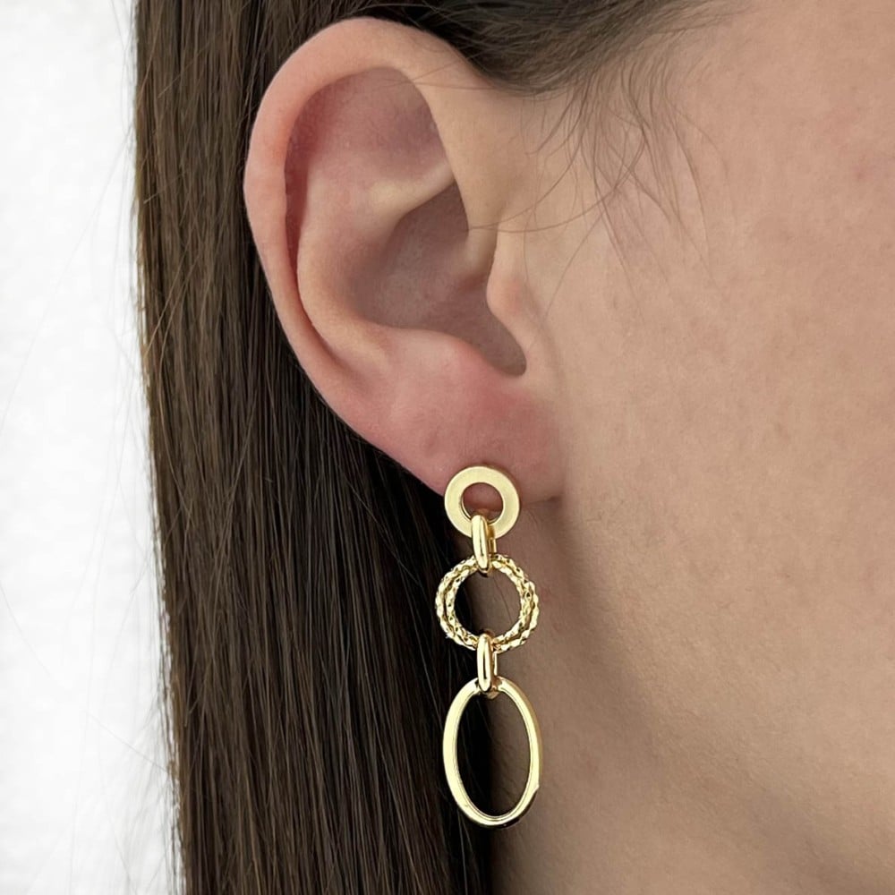 Brinco argola de ouro 18k coleção enlace VII