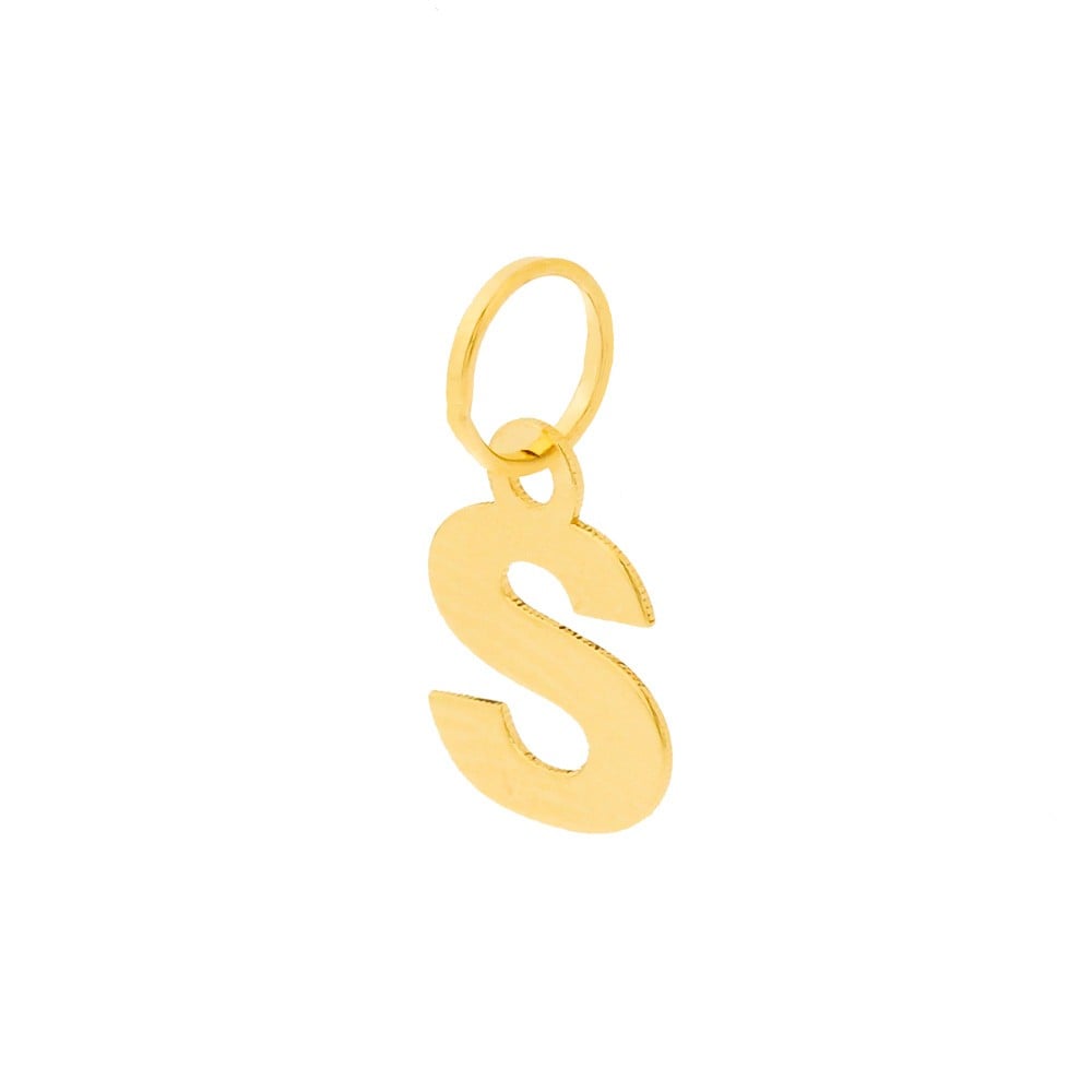 Pingente letra de ouro 18k S