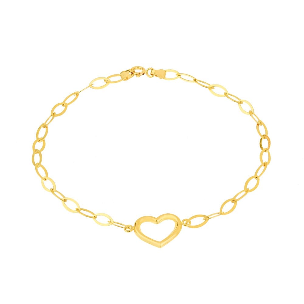 Pulseira de ouro 18k feminina coração Just Love