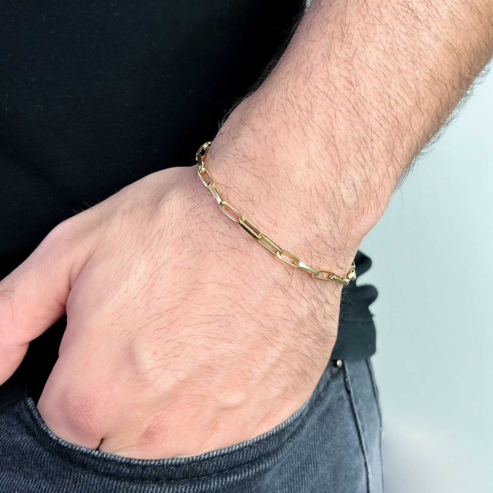 Pulseira masculina cartier de ouro 18k 21cm