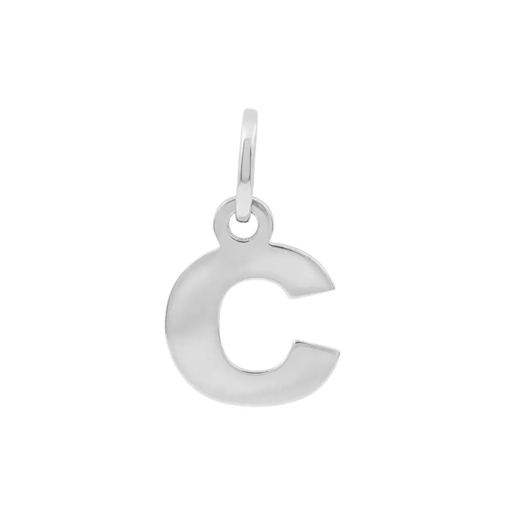 Pingente letra de ouro branco 18k C