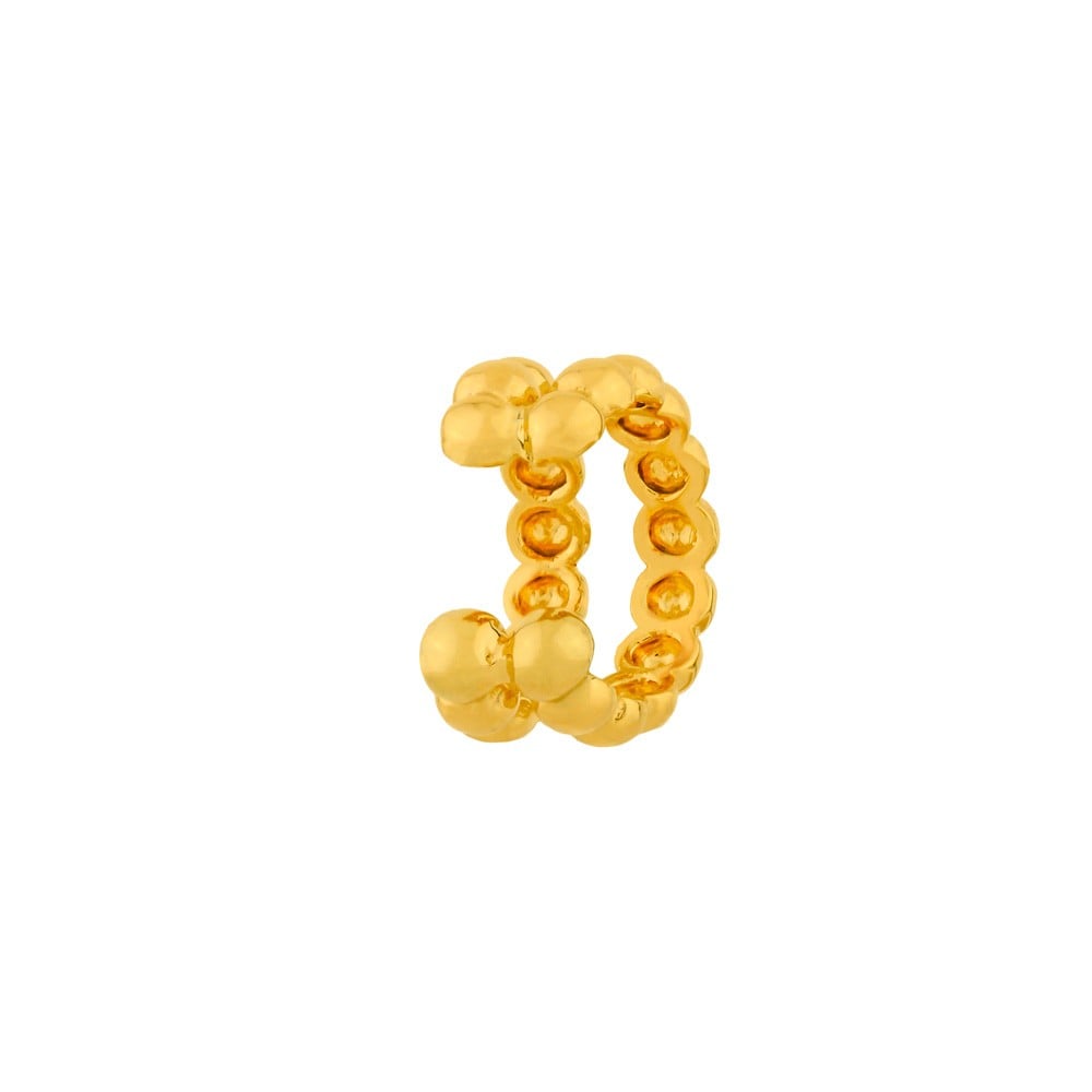 Piercing de ouro 18k conch de pressão com bolas 