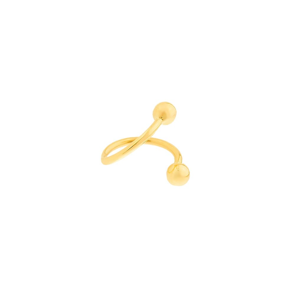 Piercing helix cartilagem de ouro 18k torcido bola