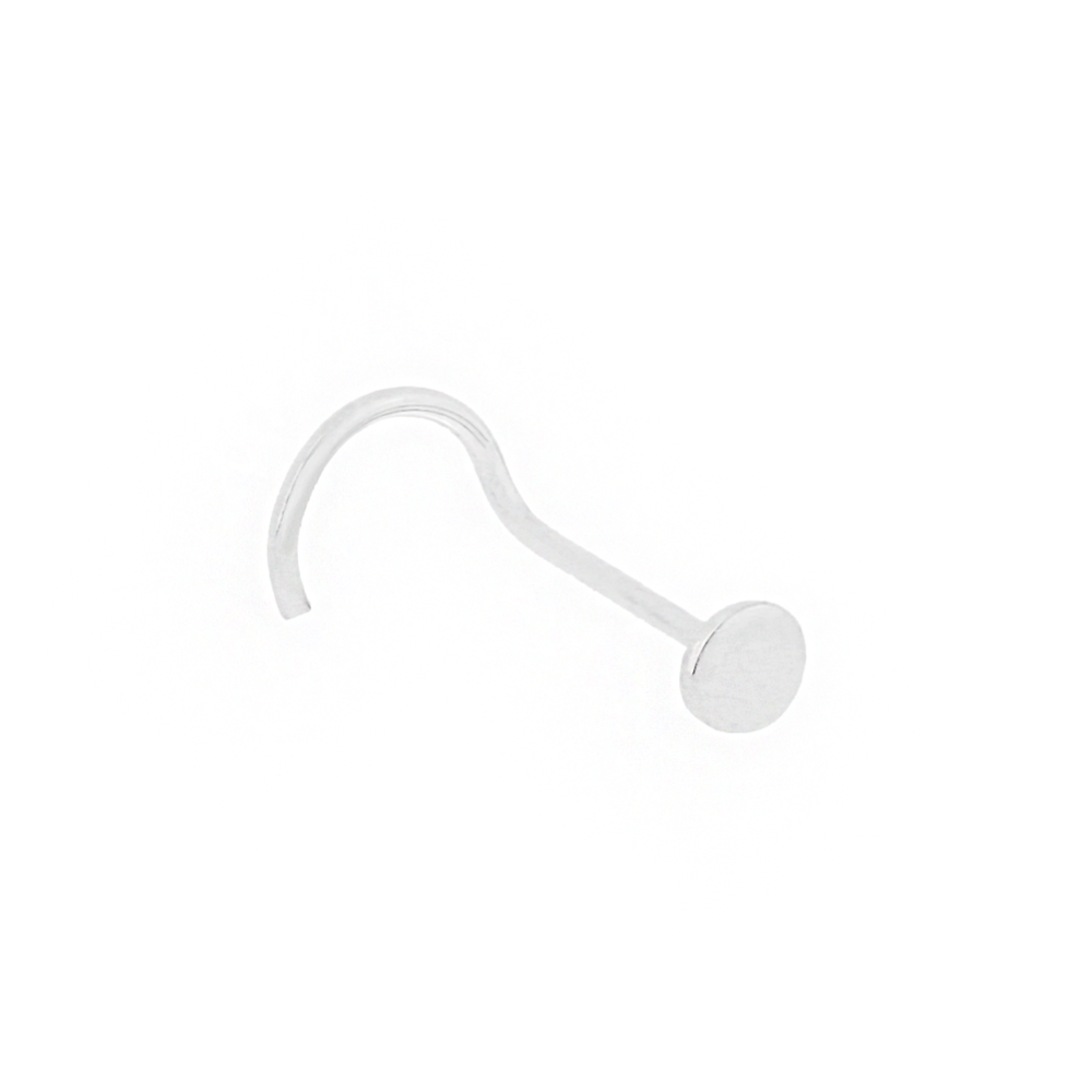 Piercing de nariz nostril de ouro 18k branco bola chapa