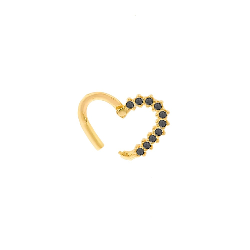 Piercing daith ou helix de ouro 18k II esquerdo preto