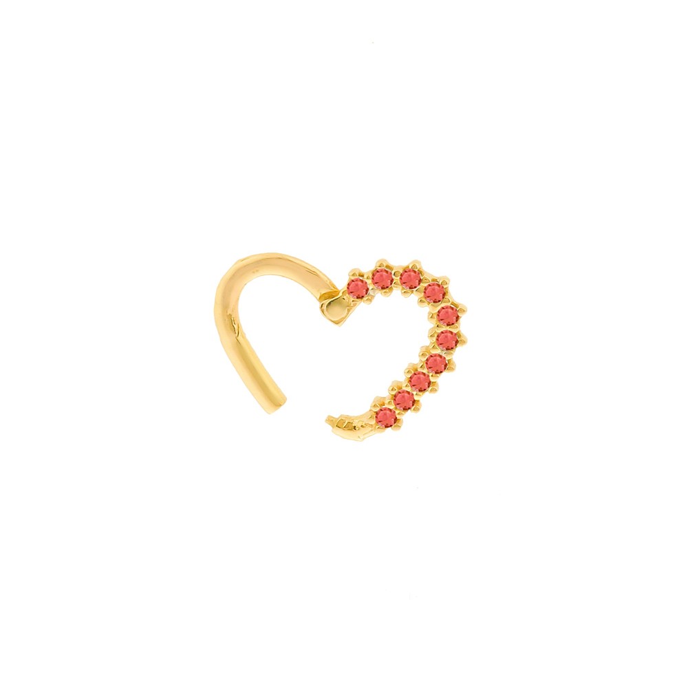 Piercing daith ou helix de ouro 18k II esquerdo vermelho