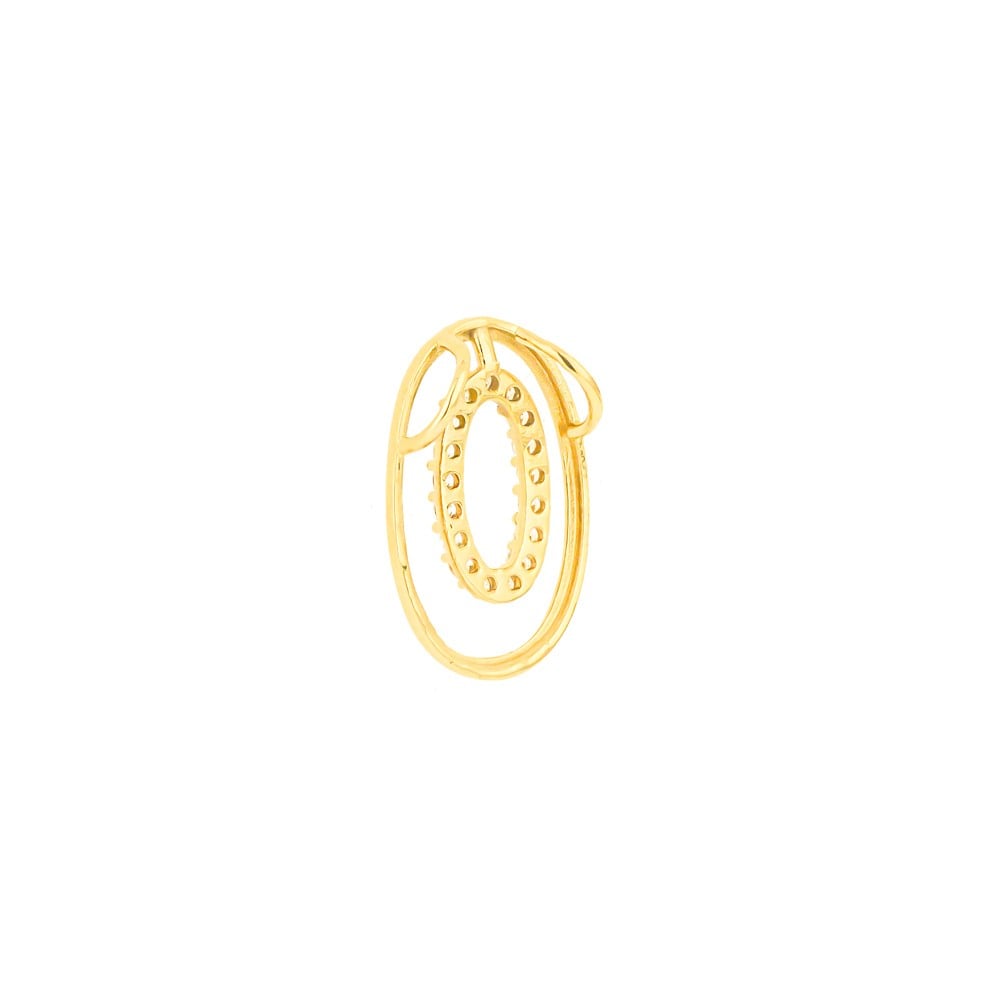 Pingente de ouro 18k com pedra oval Coleção Geo