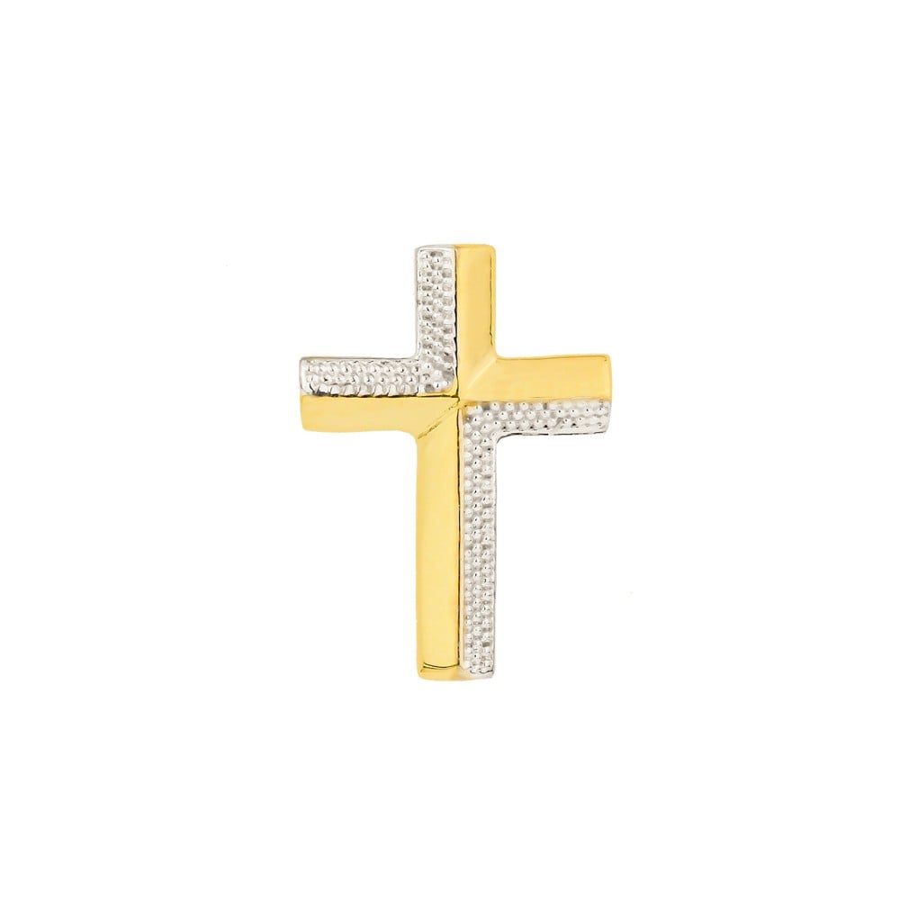 Pingente cruz de ouro 18k rodinada
