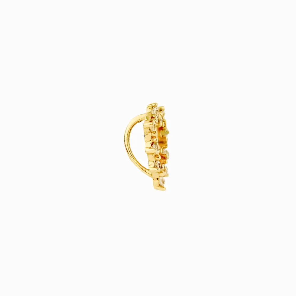 Pingente de ouro 18k coração e cruz pequeno