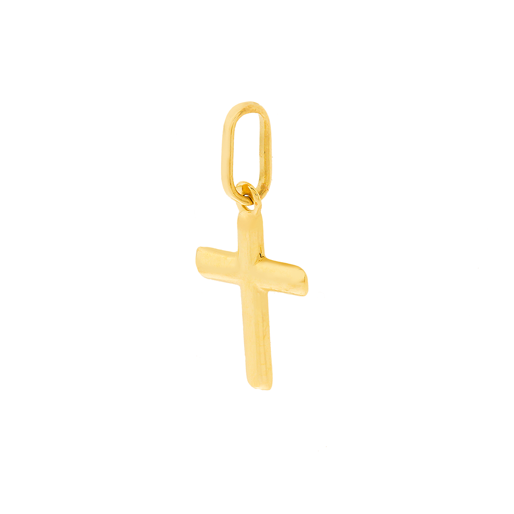 Pingente cruz pequena de ouro 18k lisa