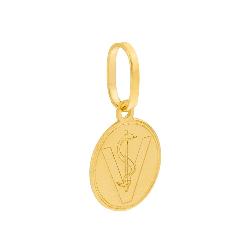 Pingente de ouro 18k profissão Veterinária Símbolo