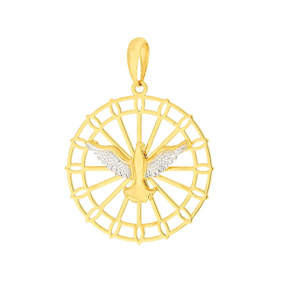 Pingente Divino Espírito Santo ouro 18k Mandala G