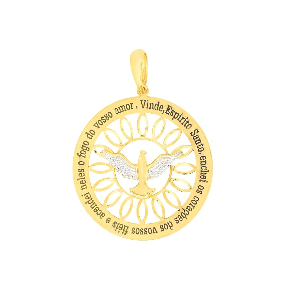 Pingente Divino Espírito Santo ouro 18k Mandala