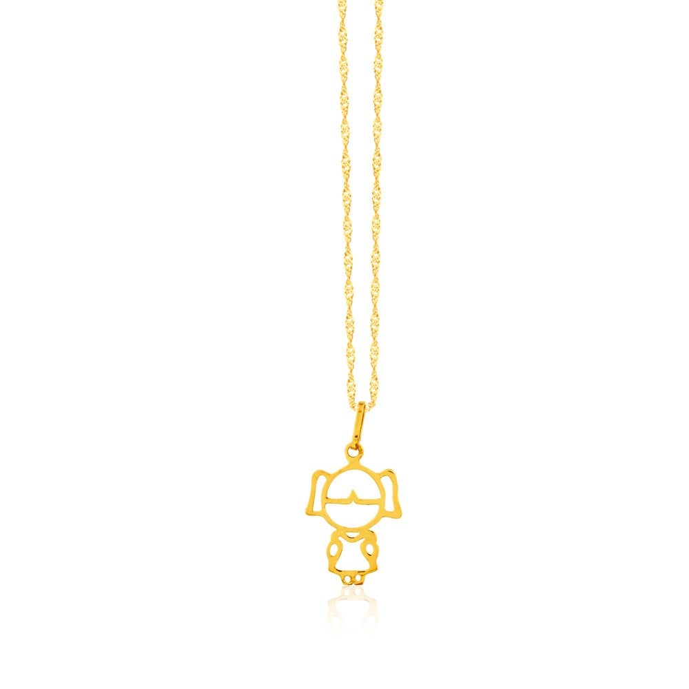 Pingente De Ouro 18k Menina Filha (Pequeno)