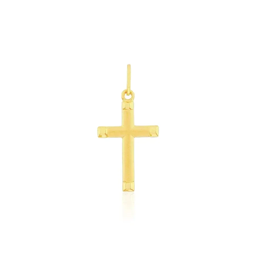 Pingente de ouro 18k cruz masculina / feminina