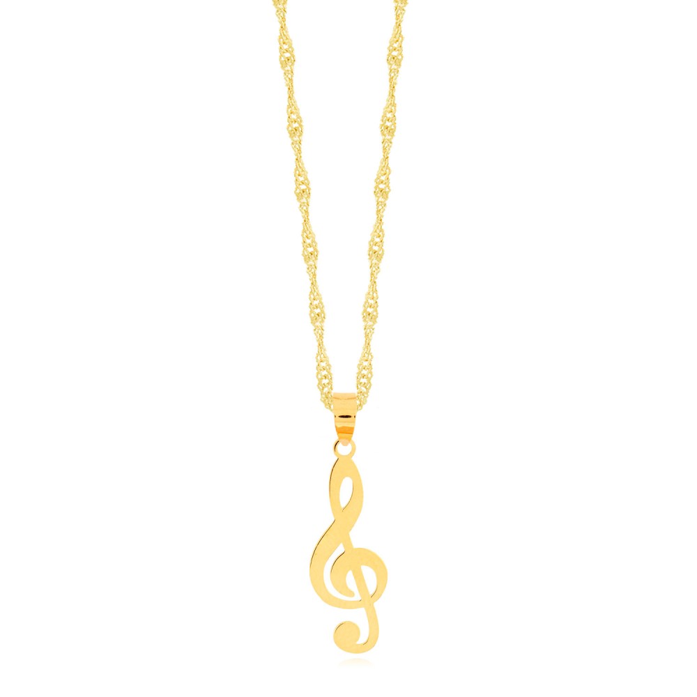 Pingente de ouro 18k clave de sol