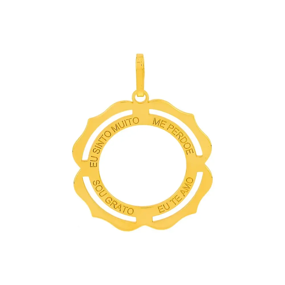 Pingente de ouro 18k hoponopono