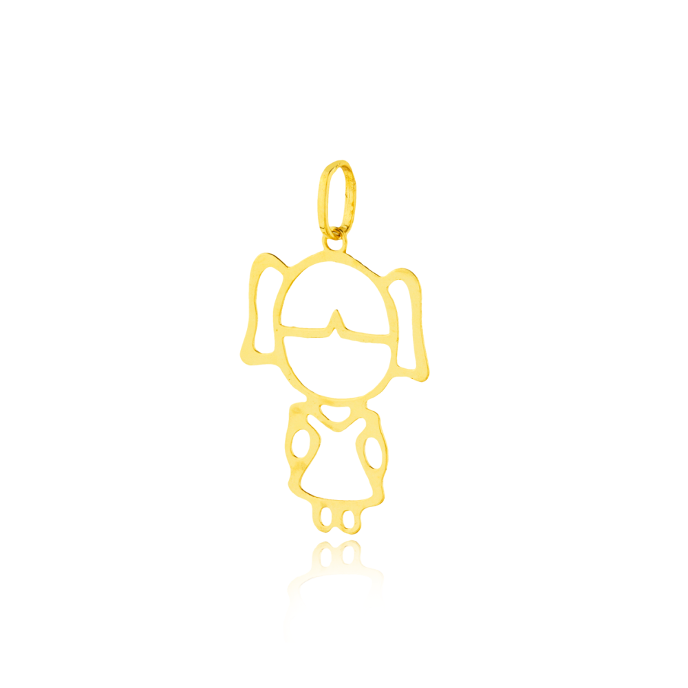 Pingente De Ouro 18k Menina Filha (Médio)