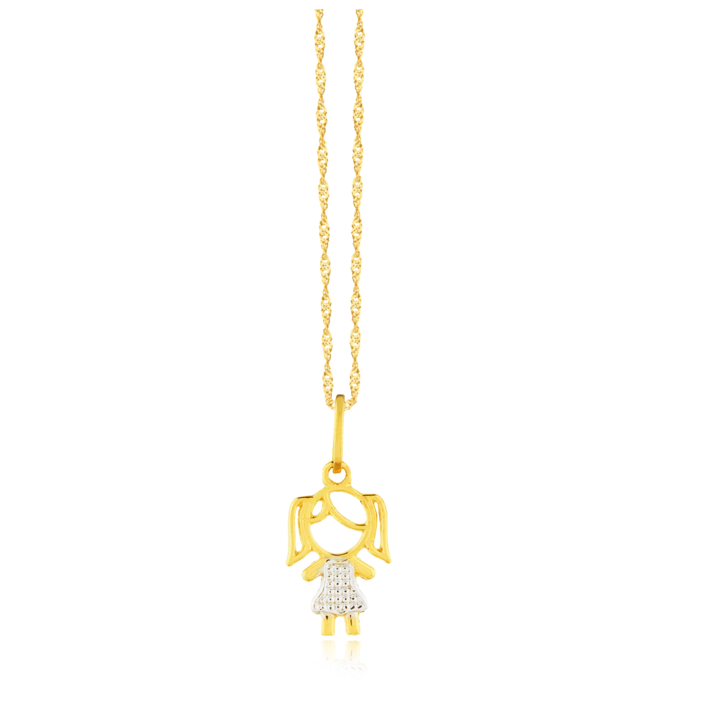 Pingente De Ouro 18k Menina / Filha